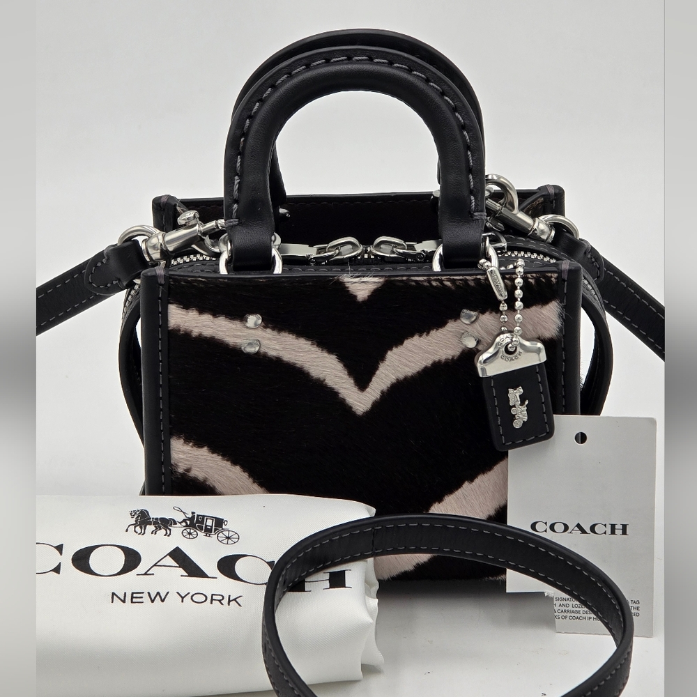 💥NWT💥Coach Rogue 12 Zebra Print In Haircalf
